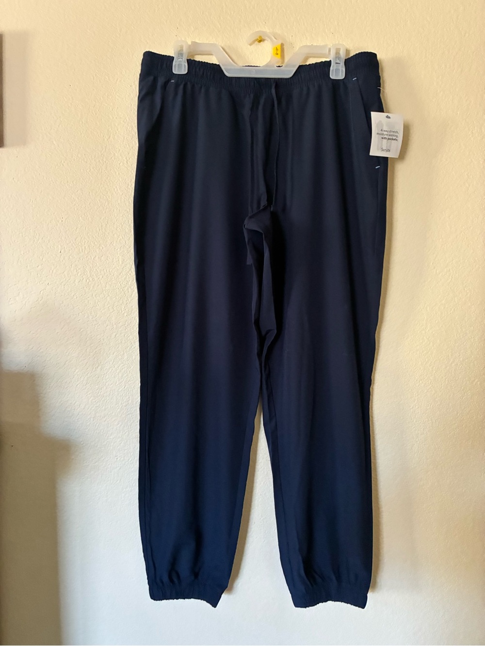 Women's Navy Elastic-Waist Scrub  Pants